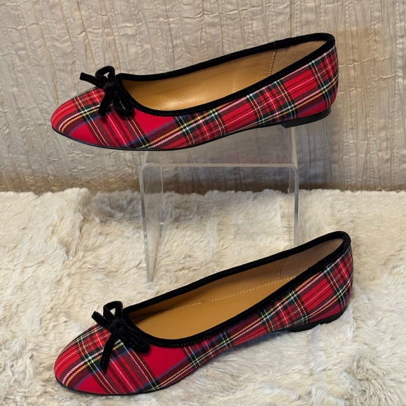 J Crew Plaid Ballet Flats - Red and Black - Picture 3 of 7